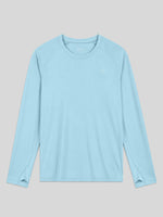 A light blue long-sleeve athletic shirt with raglan sleeves and WILLIT logo on the left chest 