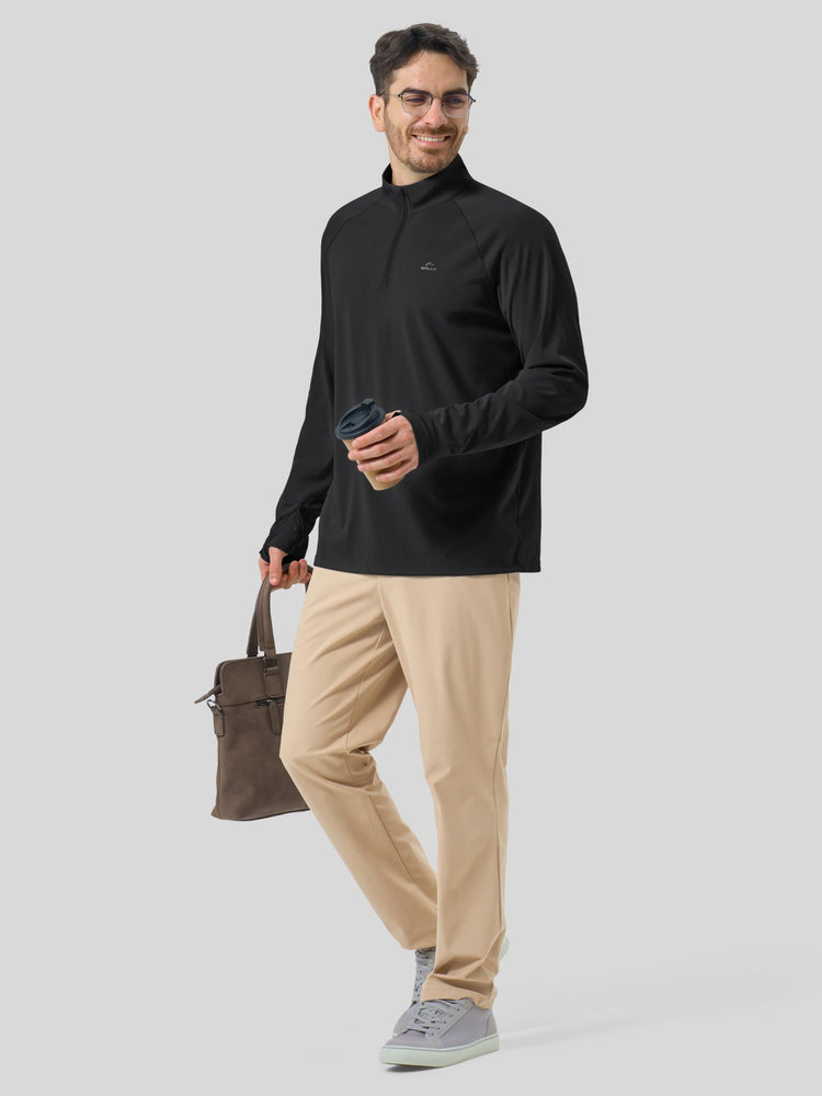 Men's Aero Sun Long Sleeve Zip Polo Shirt UPF 50+
