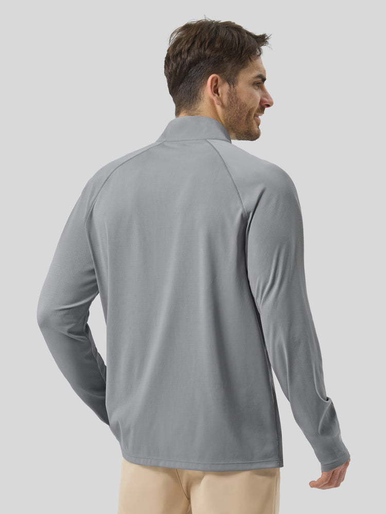 Men's Aero Sun Long Sleeve Zip Polo Shirt UPF 50+