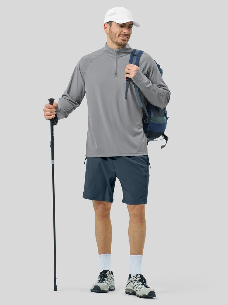 Men's Aero Sun Long Sleeve Zip Polo Shirt UPF 50+