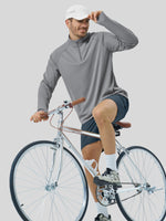 Men's Aero Sun Long Sleeve Zip Polo Shirt UPF 50+