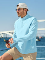 Men's Aero Sun Long Sleeve Zip Polo Shirt UPF 50+