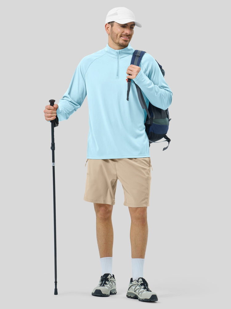 Men's Aero Sun Long Sleeve Zip Polo Shirt UPF 50+