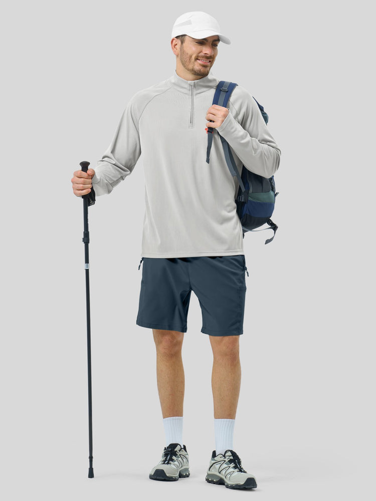 Men's Aero Sun Long Sleeve Zip Polo Shirt UPF 50+