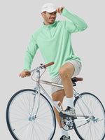 Men's Aero Sun Long Sleeve Zip Polo Shirt UPF 50+