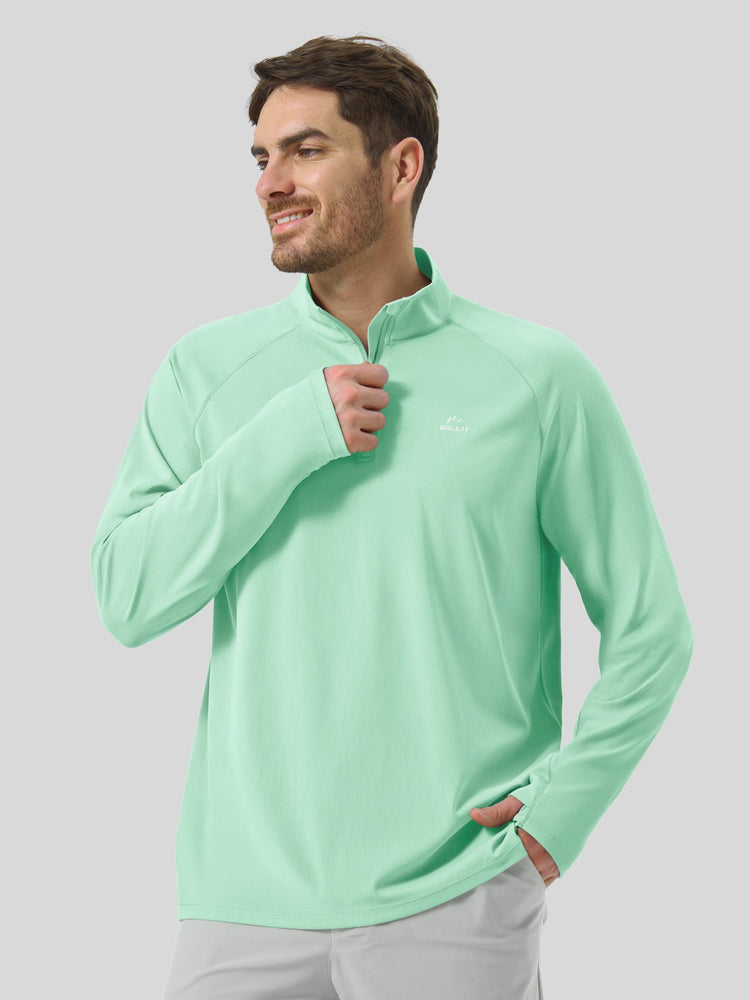 Men's Aero Sun Long Sleeve Zip Polo Shirt UPF 50+