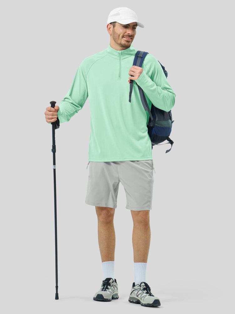 Men's Aero Sun Long Sleeve Zip Polo Shirt UPF 50+