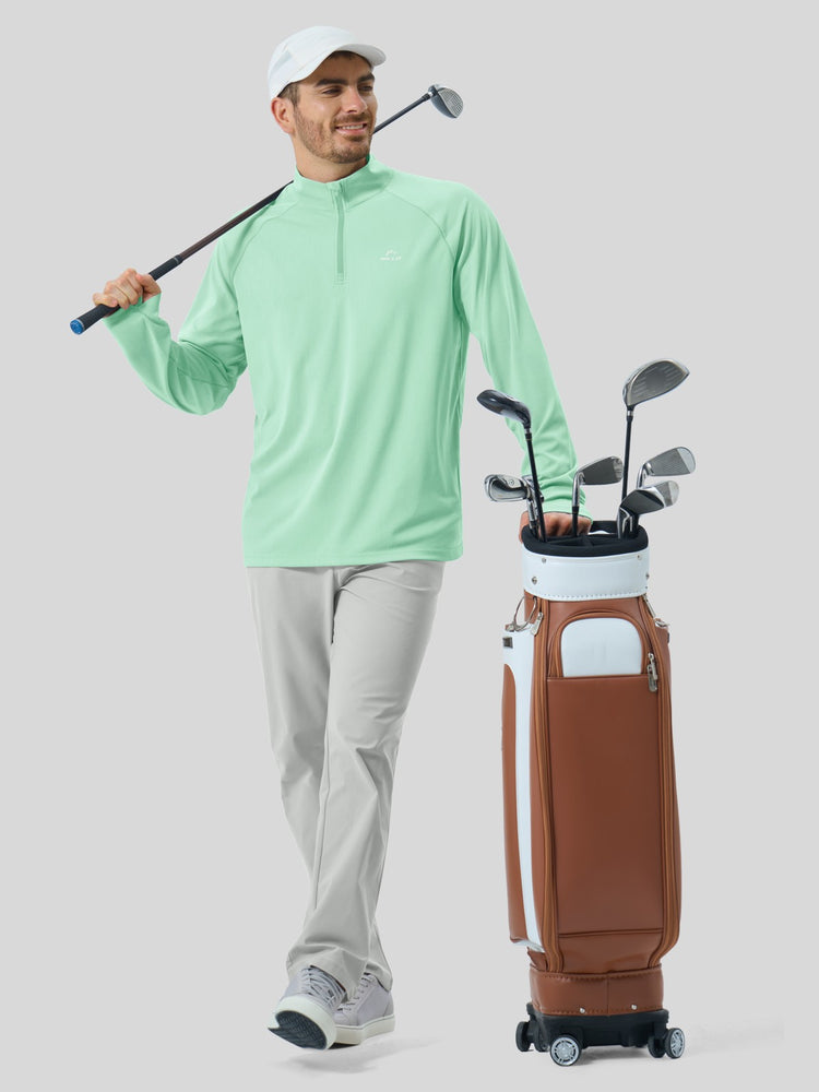 Men's Aero Sun Long Sleeve Zip Polo Shirt UPF 50+