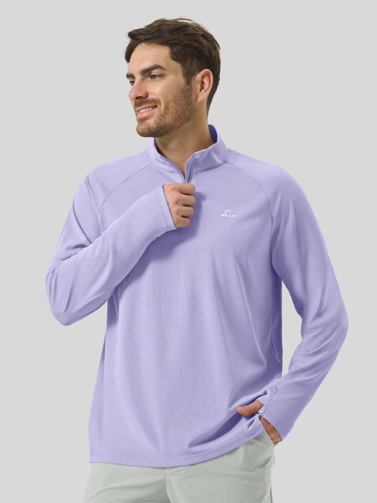 Men's Aero Sun Long Sleeve Zip Polo Shirt UPF 50+
