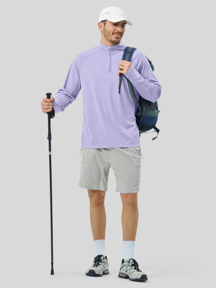 Men's Aero Sun Long Sleeve Zip Polo Shirt UPF 50+
