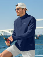 Men's Aero Sun Long Sleeve Zip Polo Shirt UPF 50+