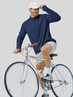 Men's Aero Sun Long Sleeve Zip Polo Shirt UPF 50+