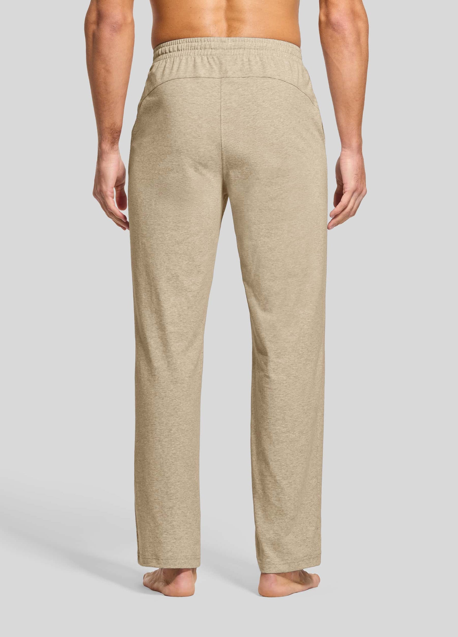 Men wearing beige lounge pants 