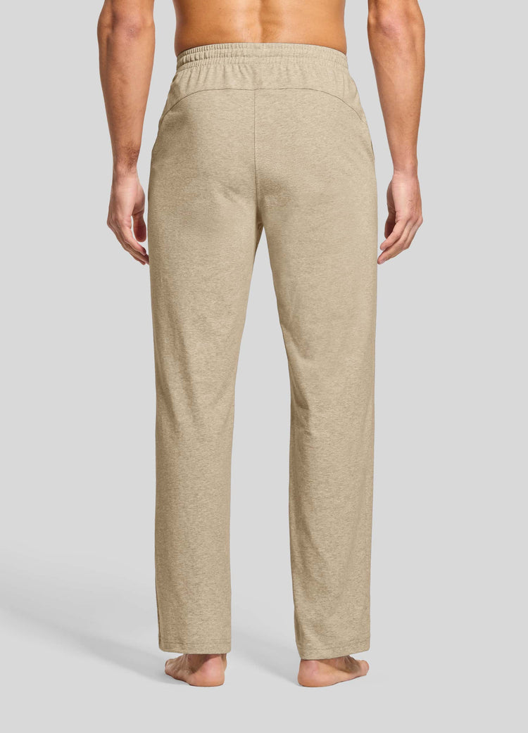 Men wearing beige lounge pants 
