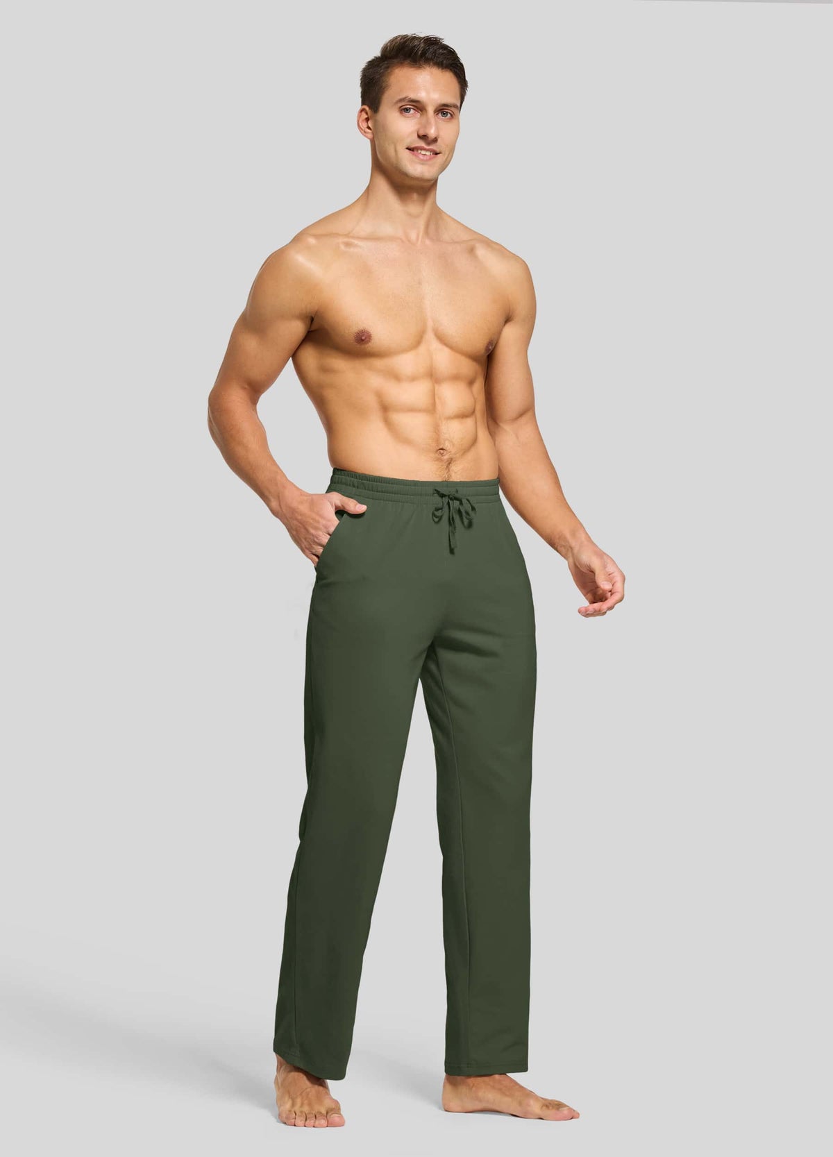 Men wearing cotton lounge pants 