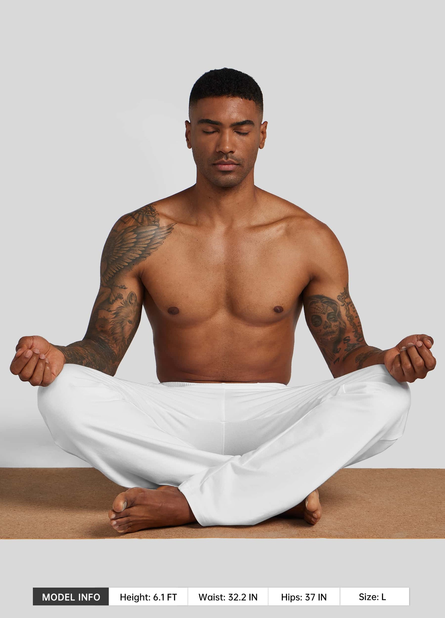 Men doing yoga wearing casual cotton sweatpants 