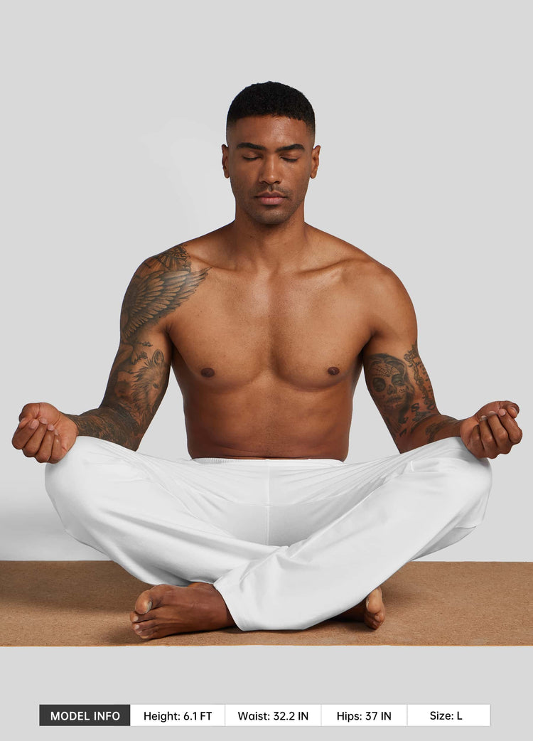 Men doing yoga wearing casual cotton sweatpants 