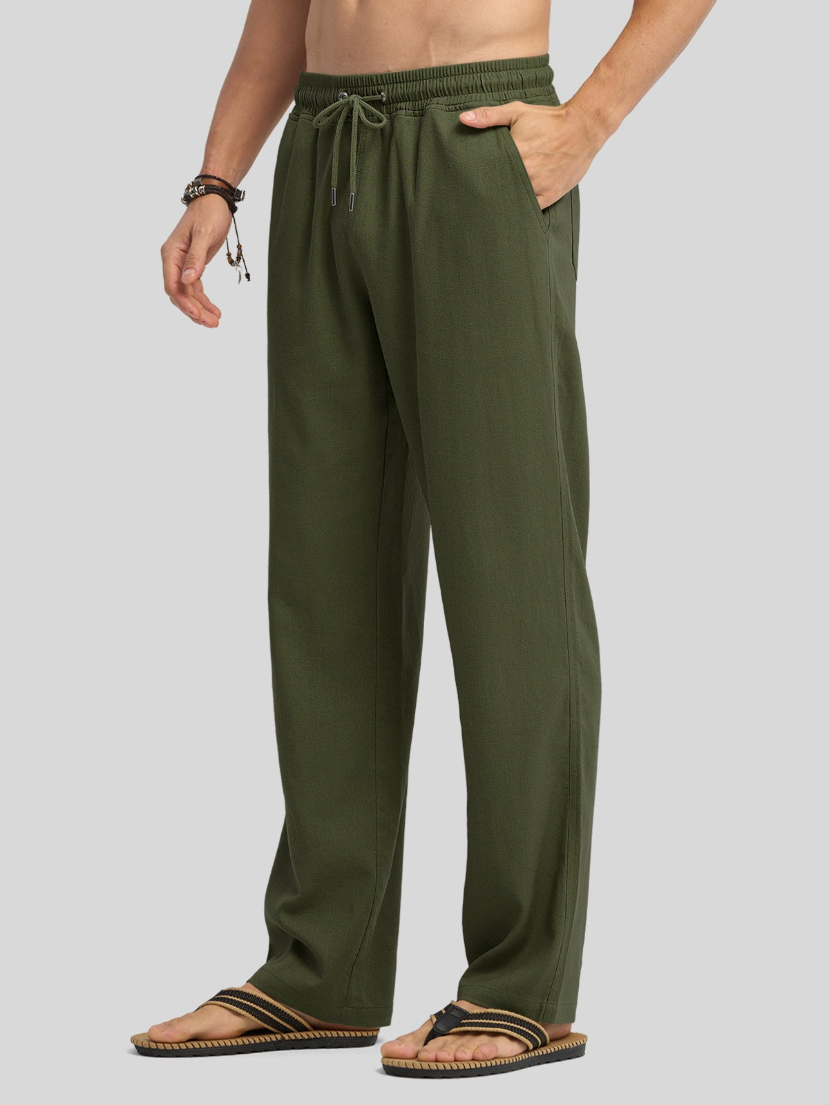 Willit Men's Casual Linen Drawstring Pants 30 In_