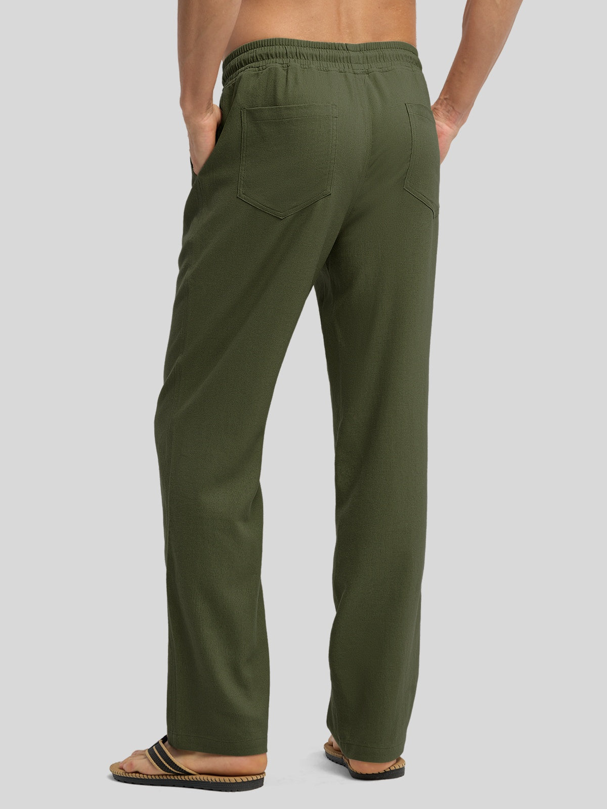 Willit Men's Casual Linen Drawstring Pants 30 In_