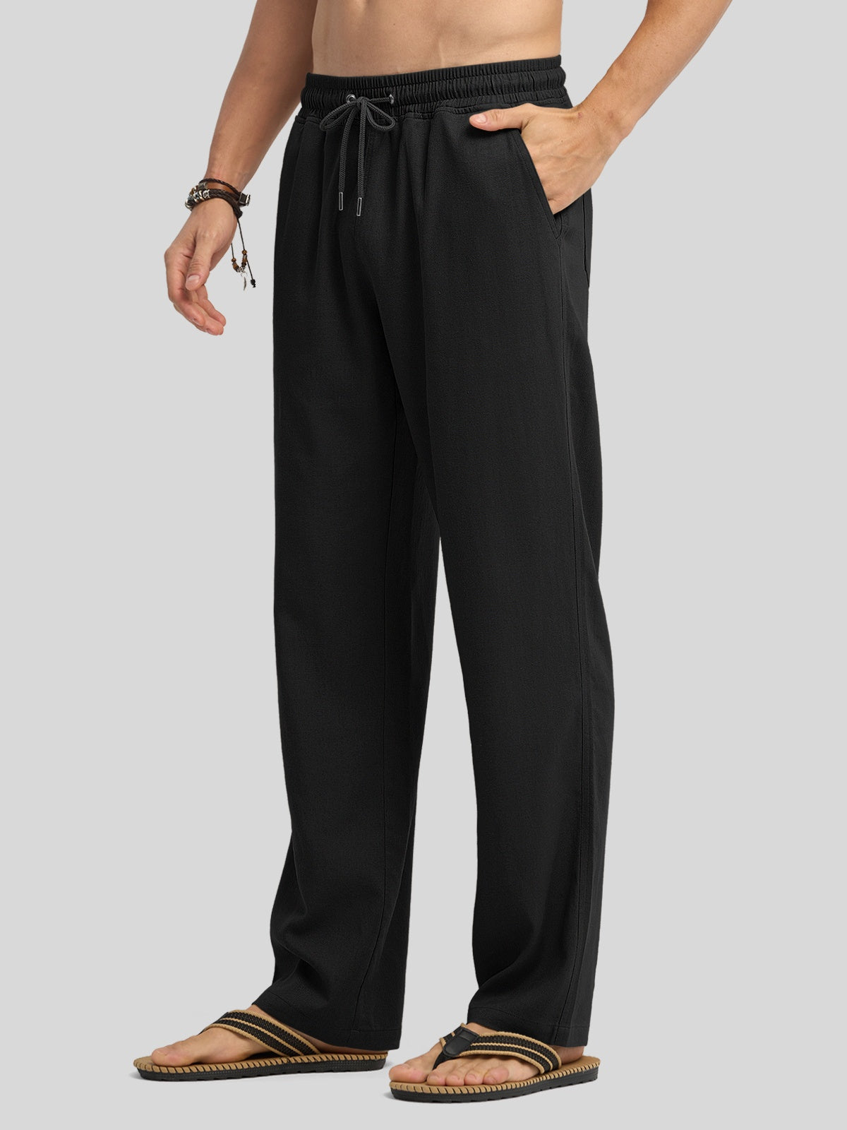 Willit Men's Casual Linen Drawstring Pants 30 In_