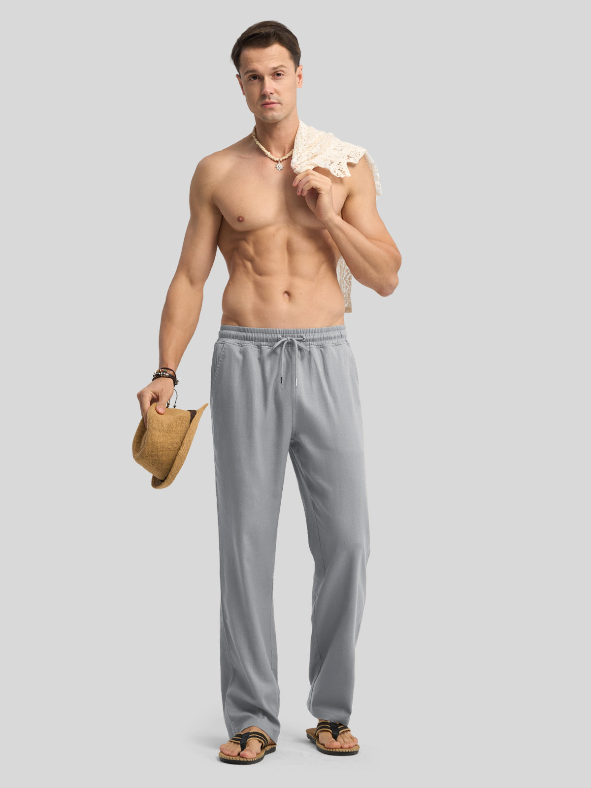 Willit Men's Casual Linen Drawstring Pants 30 In_