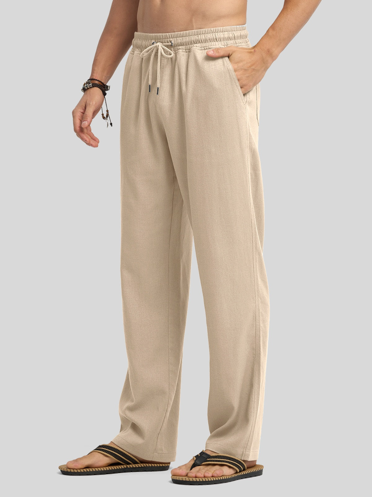 Willit Men's Casual Linen Drawstring Pants 30 In_