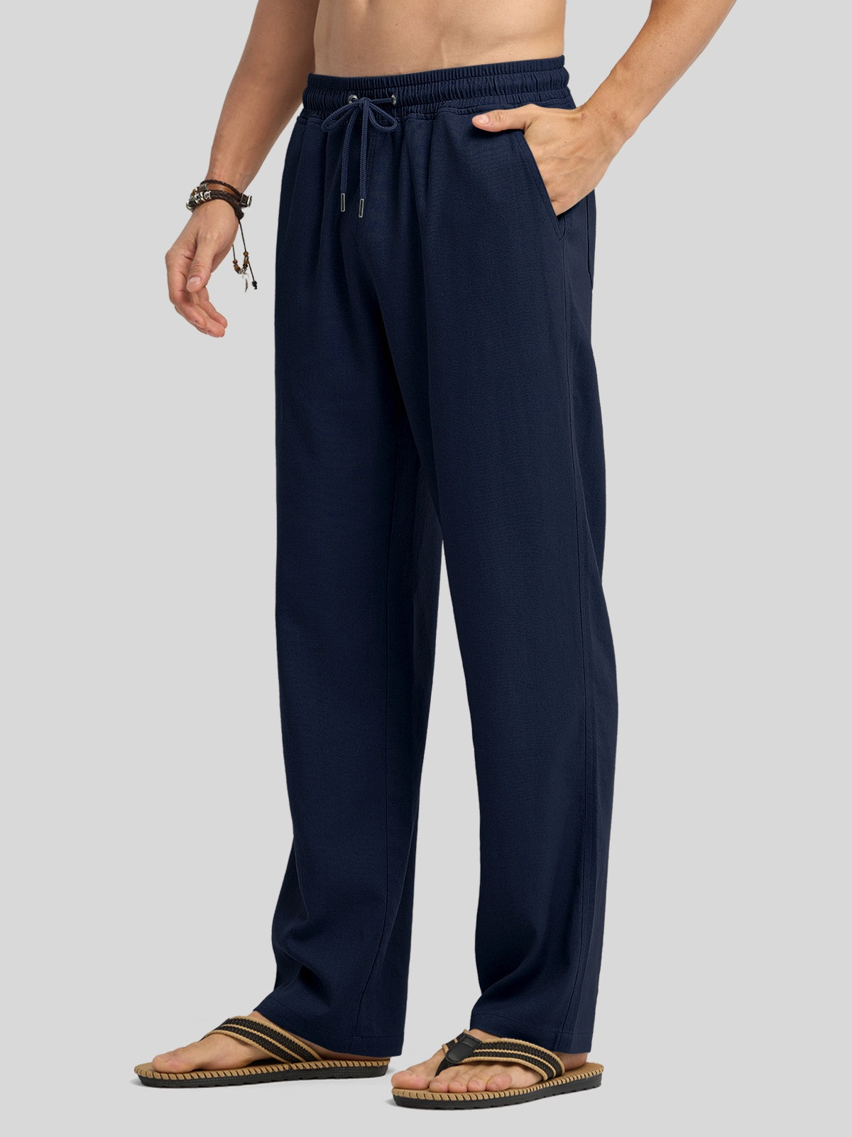 Willit Men's Casual Linen Drawstring Pants 30 In_