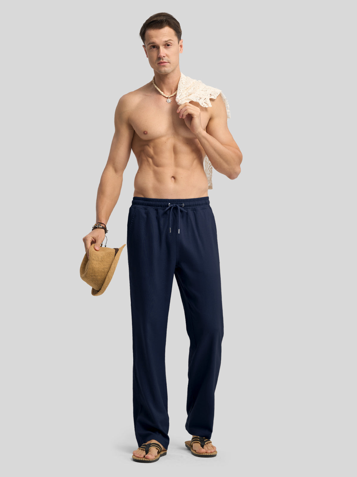 Willit Men's Casual Linen Drawstring Pants 30 In_