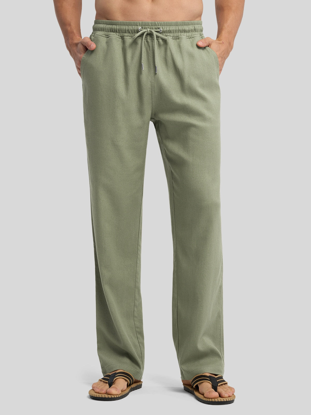 Willit Men's Casual Linen Drawstring Pants 30 In_