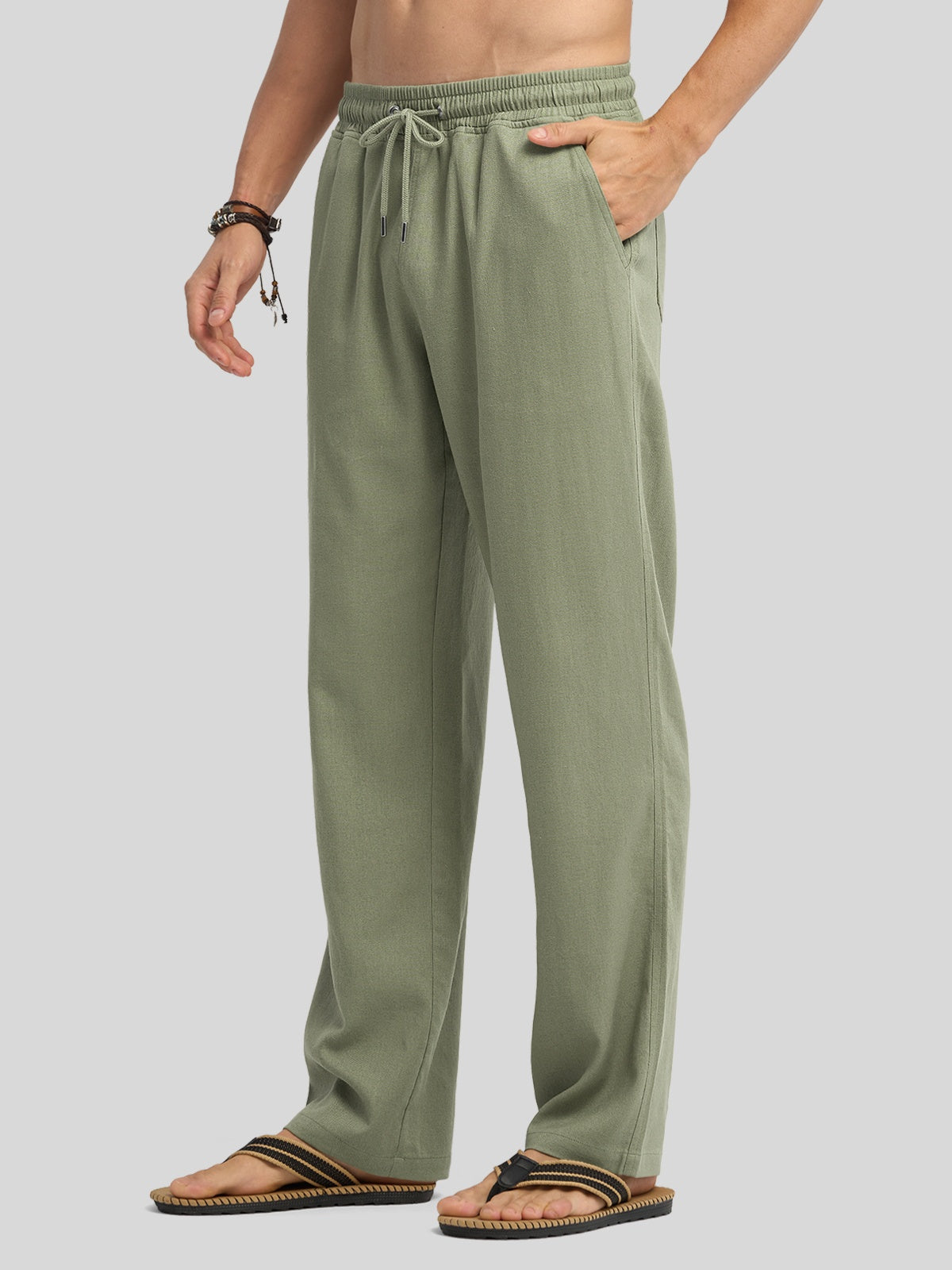 Willit Men's Casual Linen Drawstring Pants 30 In_