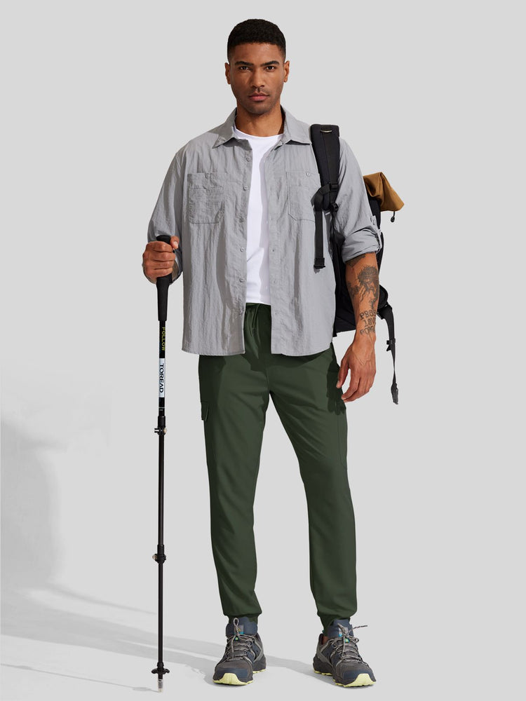 Men's Lightweight Cargo Hiking Running Joggers_