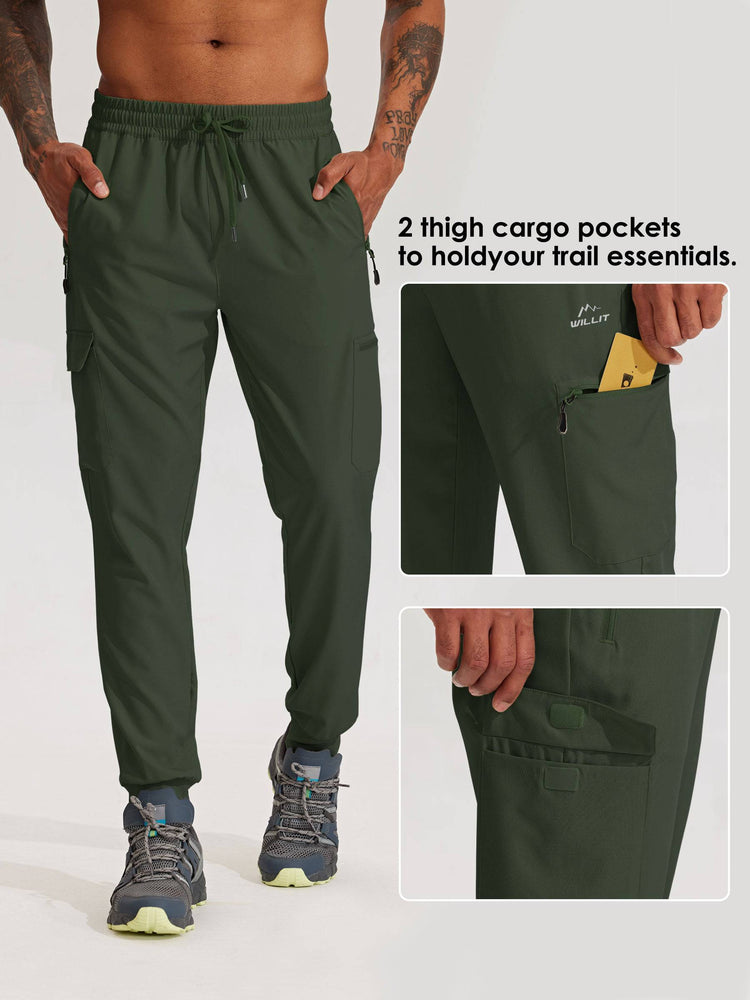 Men's Lightweight Cargo Hiking Running Joggers_
