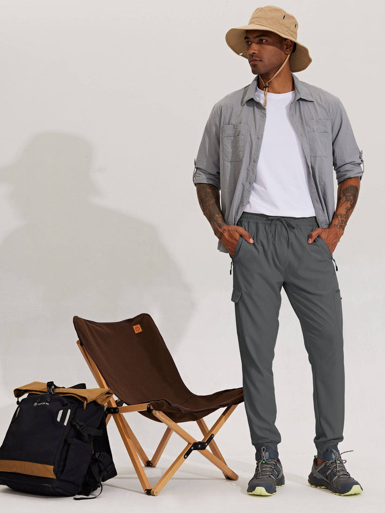 Men's Lightweight Cargo Hiking Running Joggers_