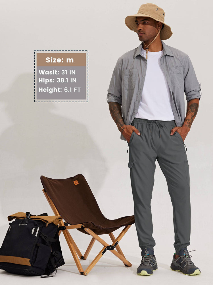 Men's Lightweight Cargo Hiking Running Joggers_