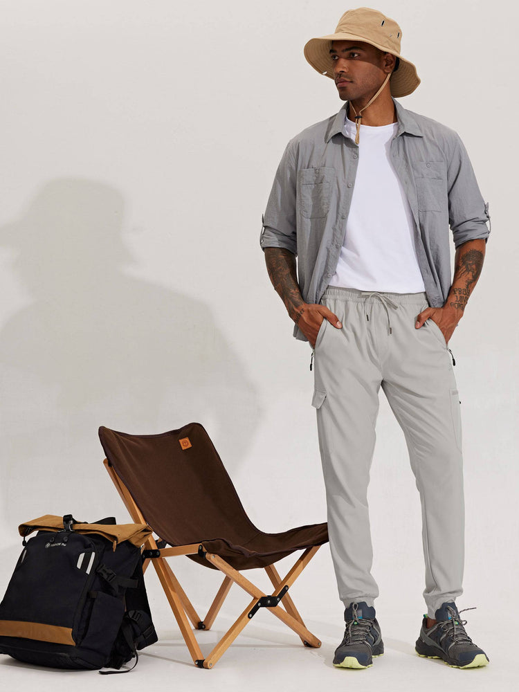 Men's Lightweight Cargo Hiking Running Joggers_