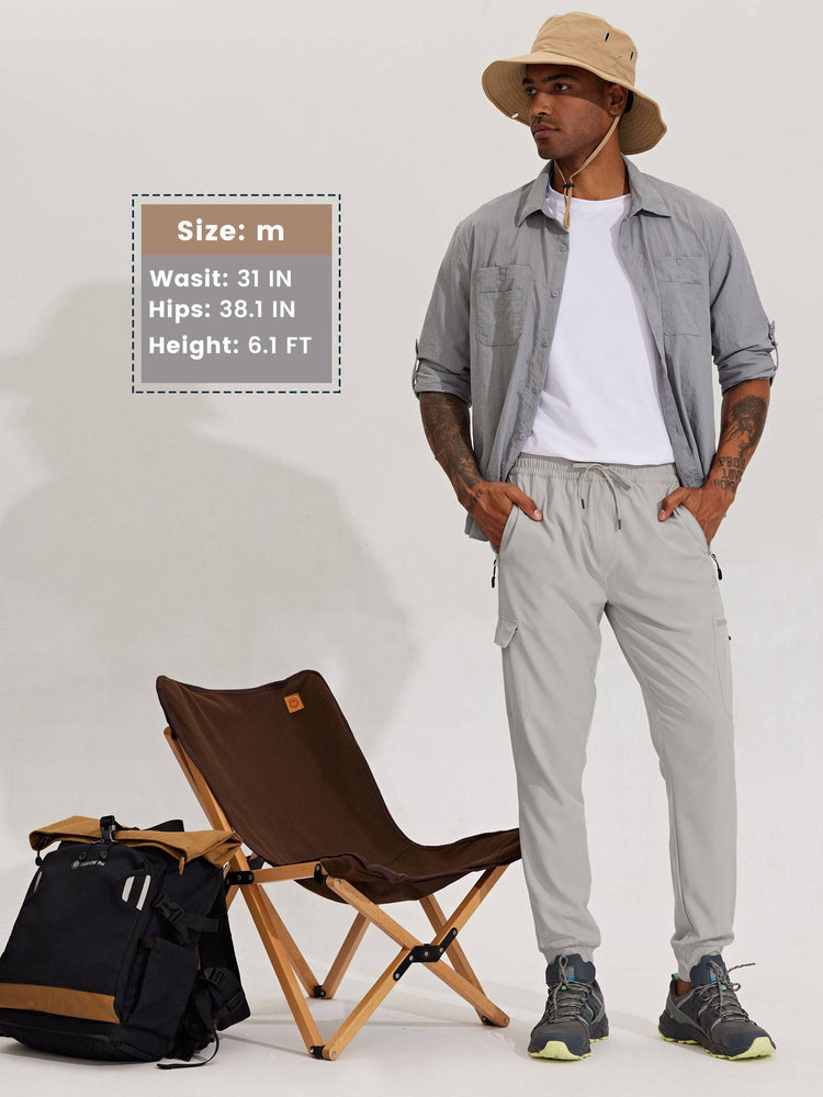 Men's Lightweight Cargo Hiking Running Joggers_