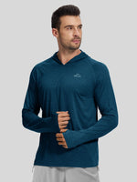 Willit Men's Sun Protection Long Sleeve Hooded Shirts in 