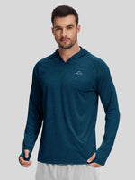 Willit Men's Sun Protection Long Sleeve Hooded Shirts in 