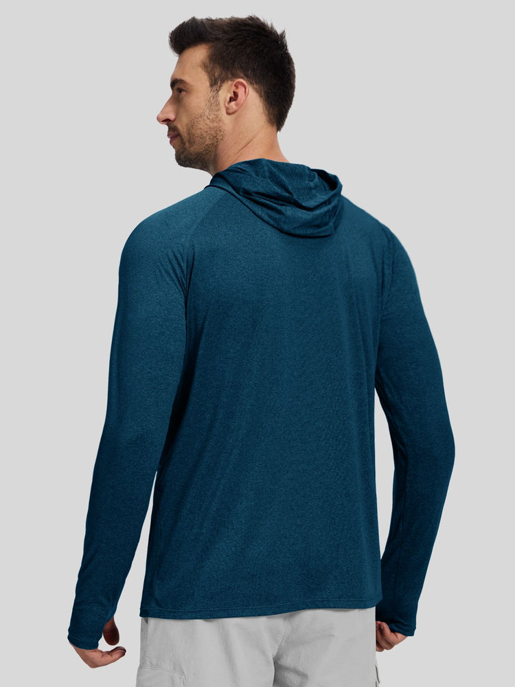 Willit Men's Sun Protection Long Sleeve Hooded Shirts in 