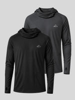 2-pack men's long-sleeve athletic hoodies  UPF 50+ 