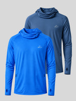 2-pack men's long-sleeve athletic hoodies  UPF 50+ 