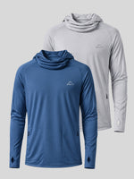 2-pack men's long-sleeve athletic hoodies  UPF 50+ 