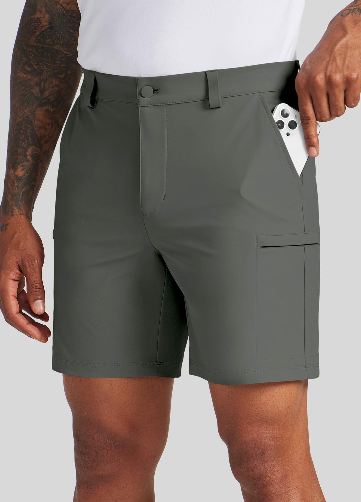 Men Golf Dress Shorts Classic Fit 