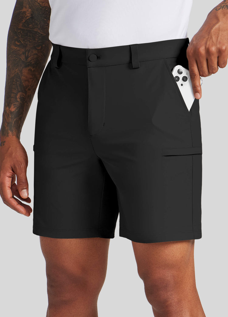 Men Golf Dress Shorts Classic Fit 