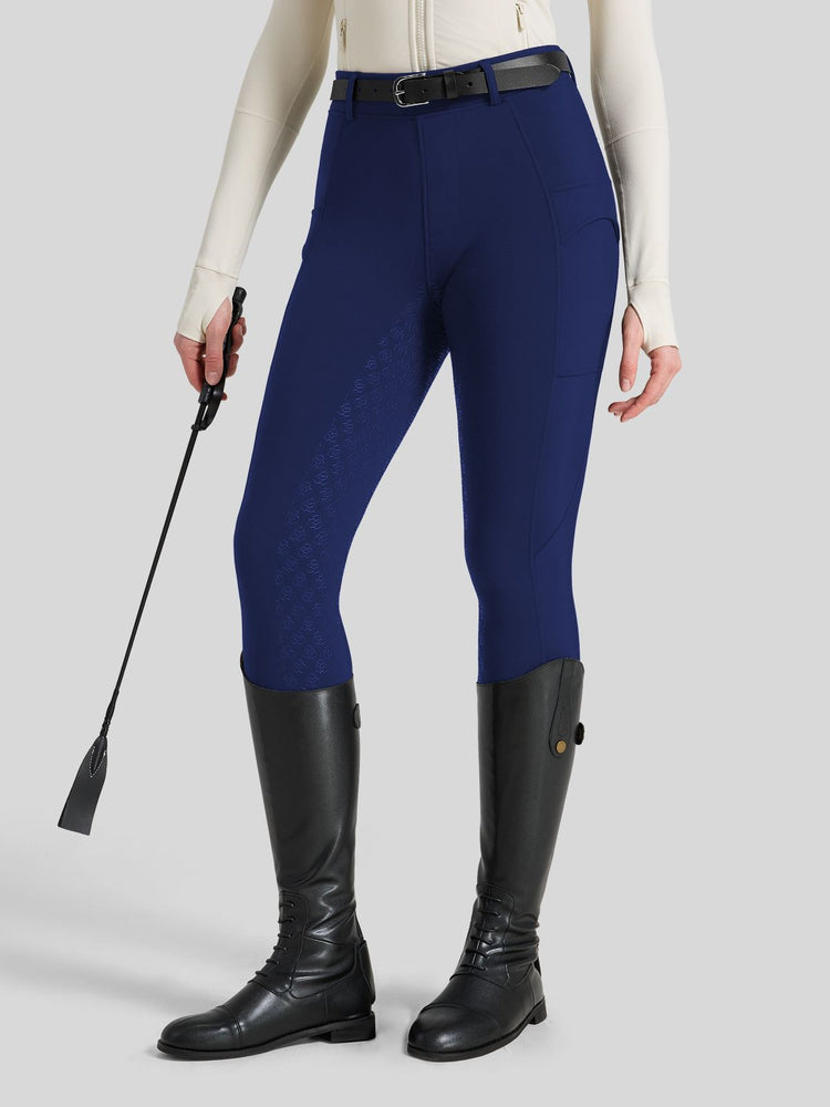 WILLIT Women's Fleece Lined Silicone Grip Riding Breeches01_Navy