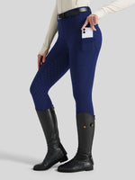 WILLIT Women's Fleece Lined Silicone Grip Riding Breeches02_Navy