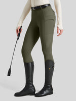 WILLIT Women's Fleece Lined Silicone Grip Riding Breeches01_OliveGreen