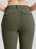 WILLIT Women's Fleece Lined Silicone Grip Riding Breeches05_OliveGreen
