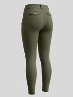 WILLIT Women's Fleece Lined Silicone Grip Riding Breeches06_OliveGreen