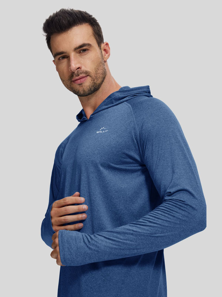 Willit Men's Sun Protection Long Sleeve Hooded Shirts 